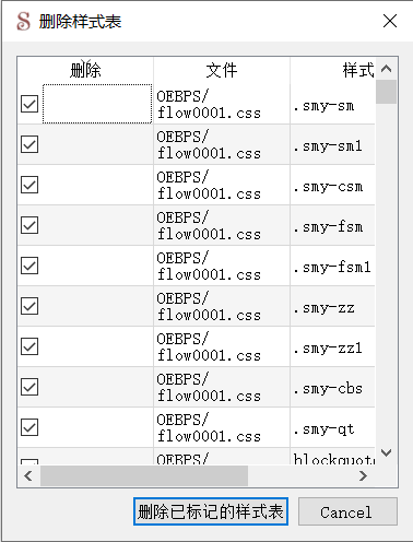Delete Unused Style Selectors confirmation dialog.
