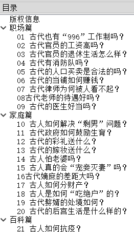 Image of Sigil's Table of Contents window.