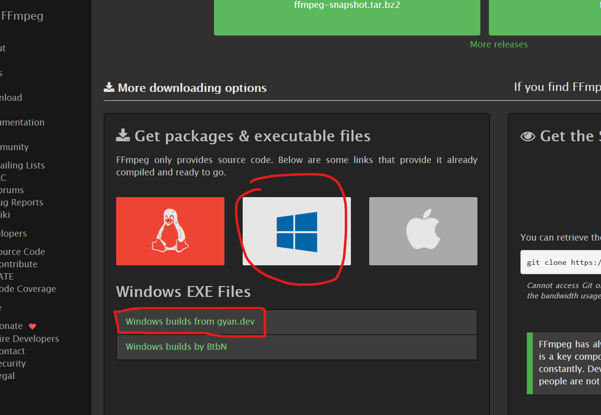 FFmpeg Windows版下载