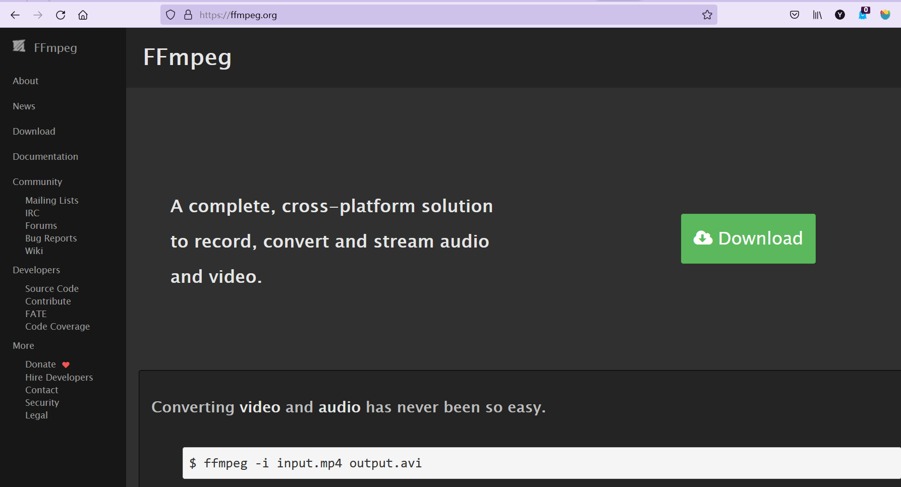 FFmpeg 官网下载与安装 Windows版